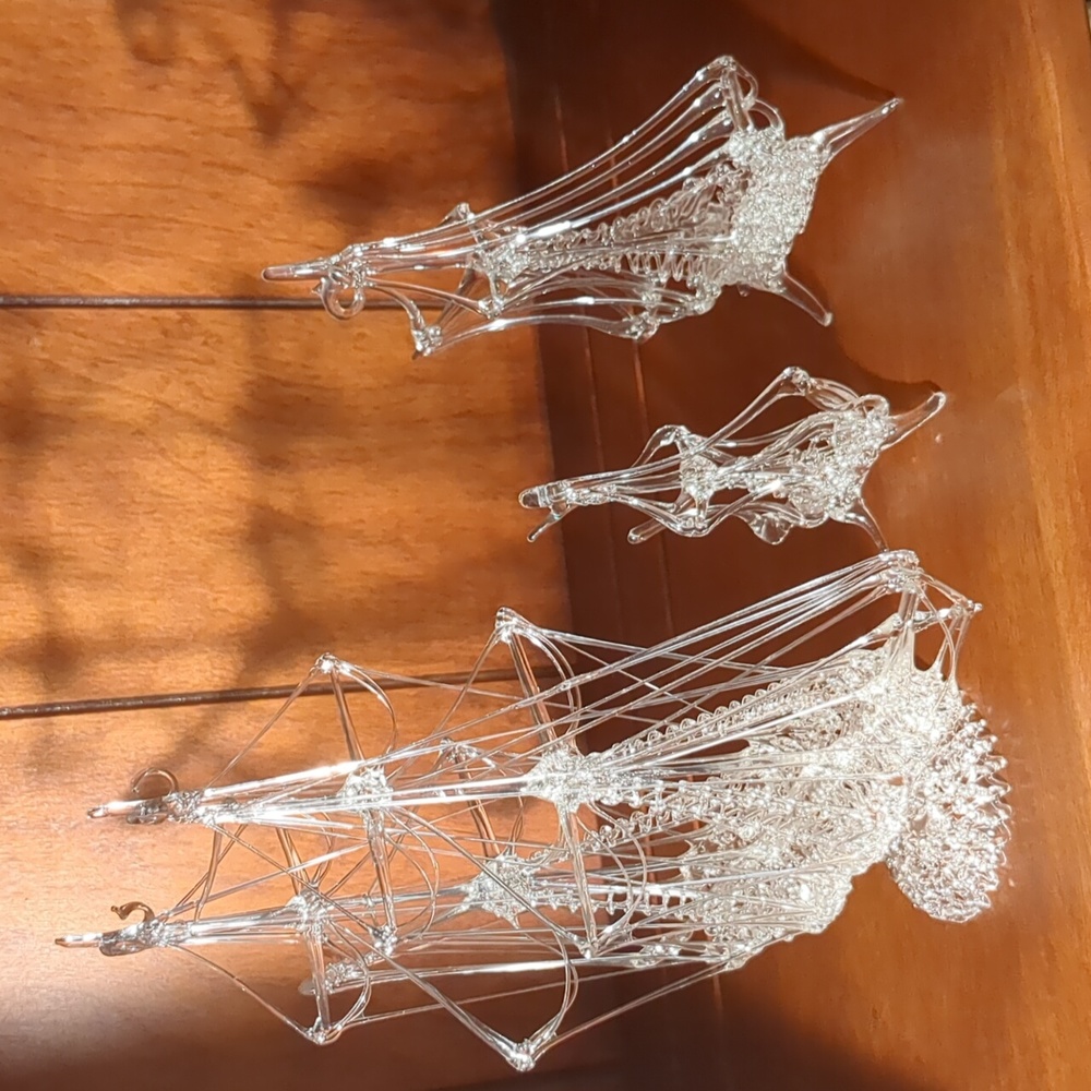 Handmade Glass Sailing Ships With Spun Glass Rigging